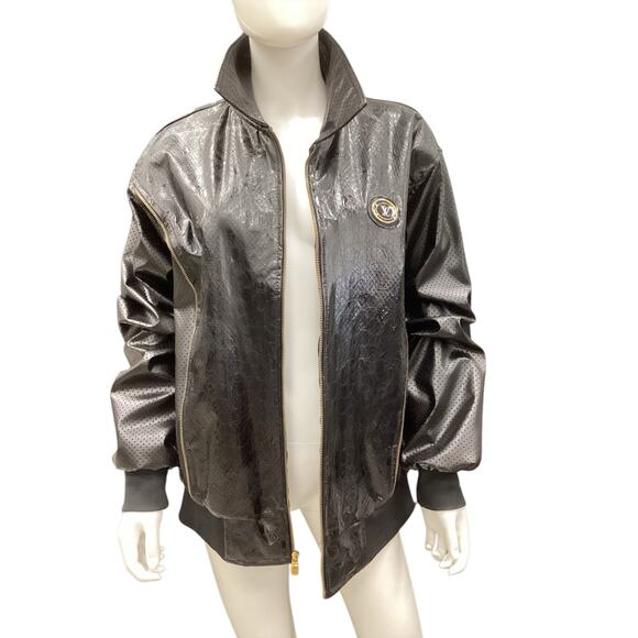 Dapper Dan VTG Authentic 90s Perforated Leather Jacket SZ L - Picture 3 of 6